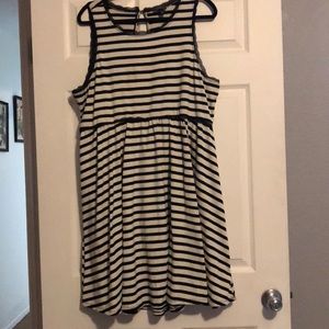 Off white and black stripe dress